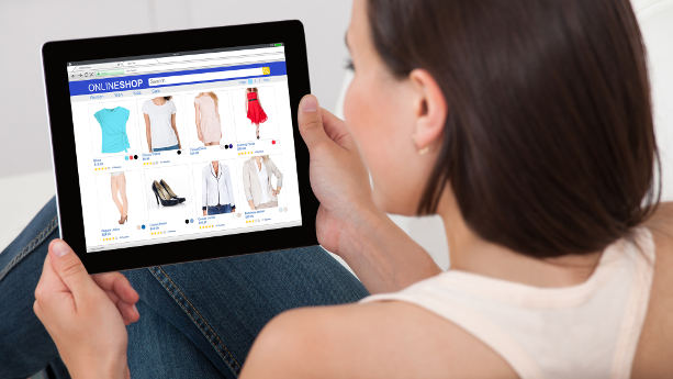 Woman shopping online