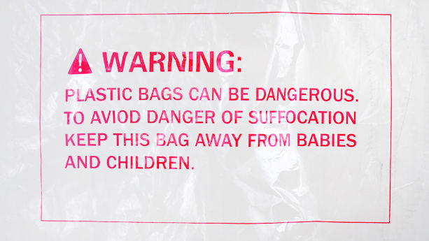 Frosted Zipper Plastic Bags with Warning Words 