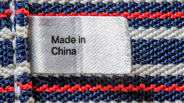 Made in China label