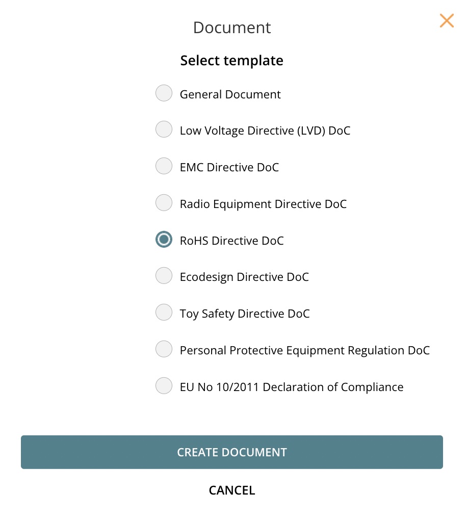 Certificate template selection
