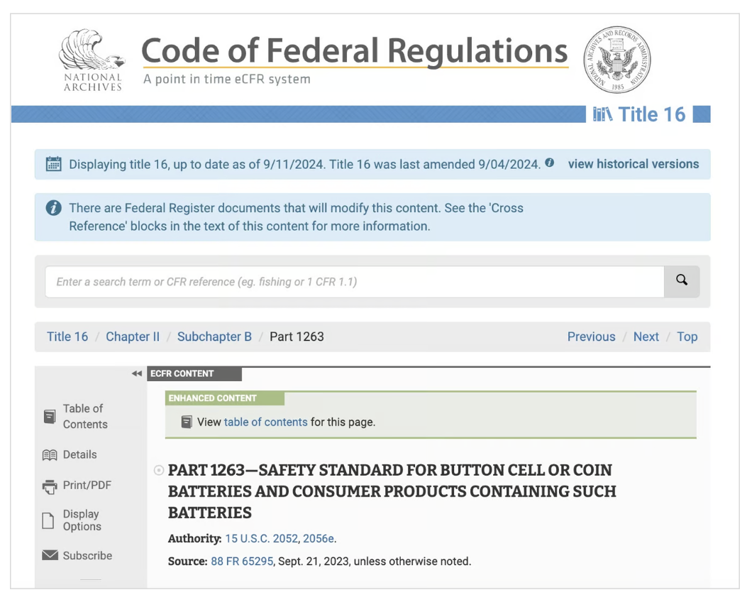 standards incorporated by reference