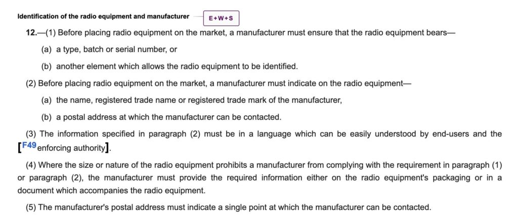 Radio Equipment Regulations 2017/1206
