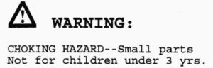 Small parts warning
