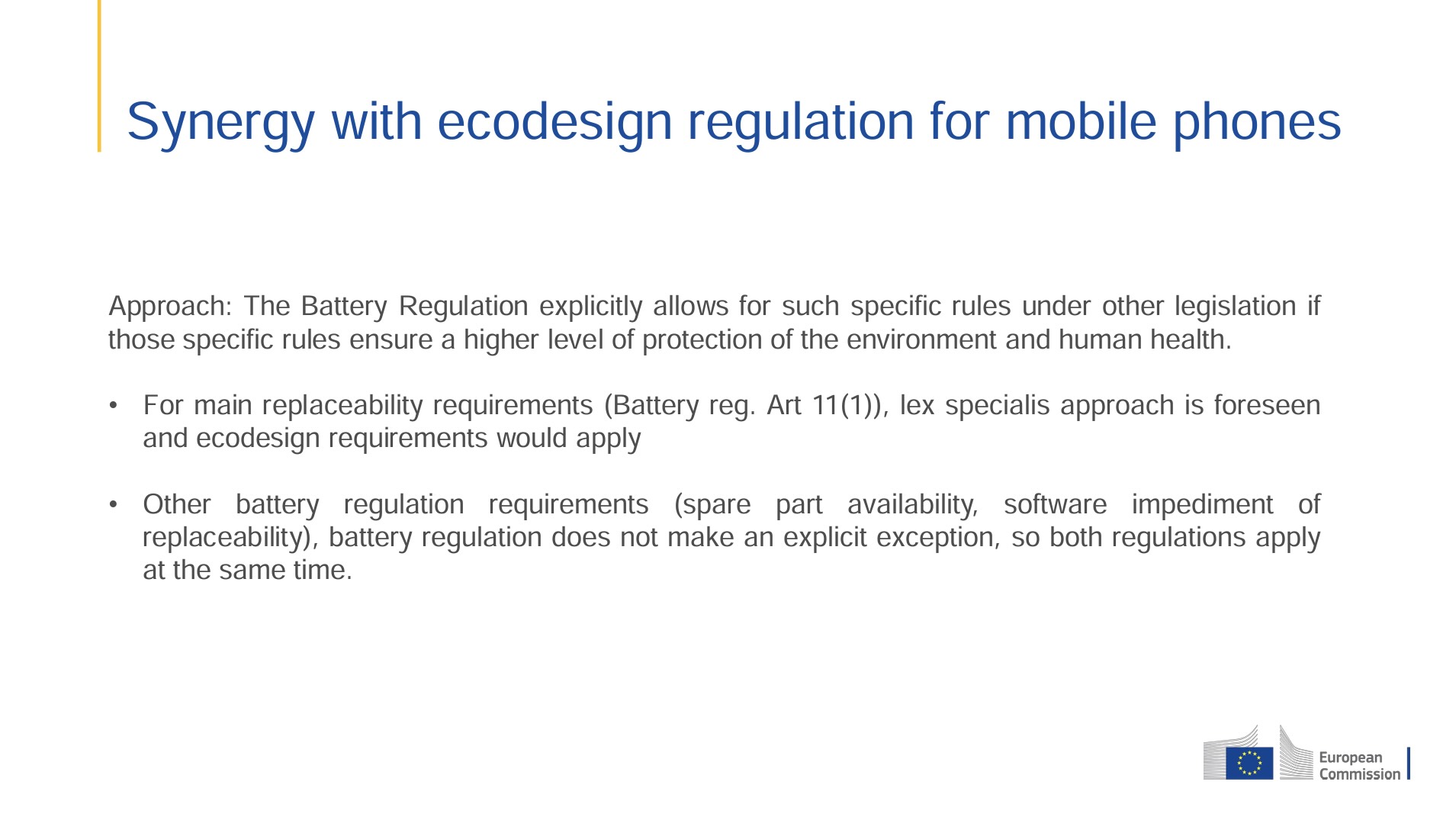 Battery exemption Battery exemption