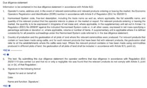 Due diligence statement Due diligence statement