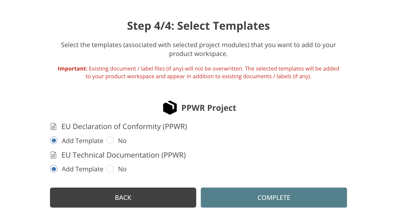 PPWR Templates/widgets PPWR Templates/widgets