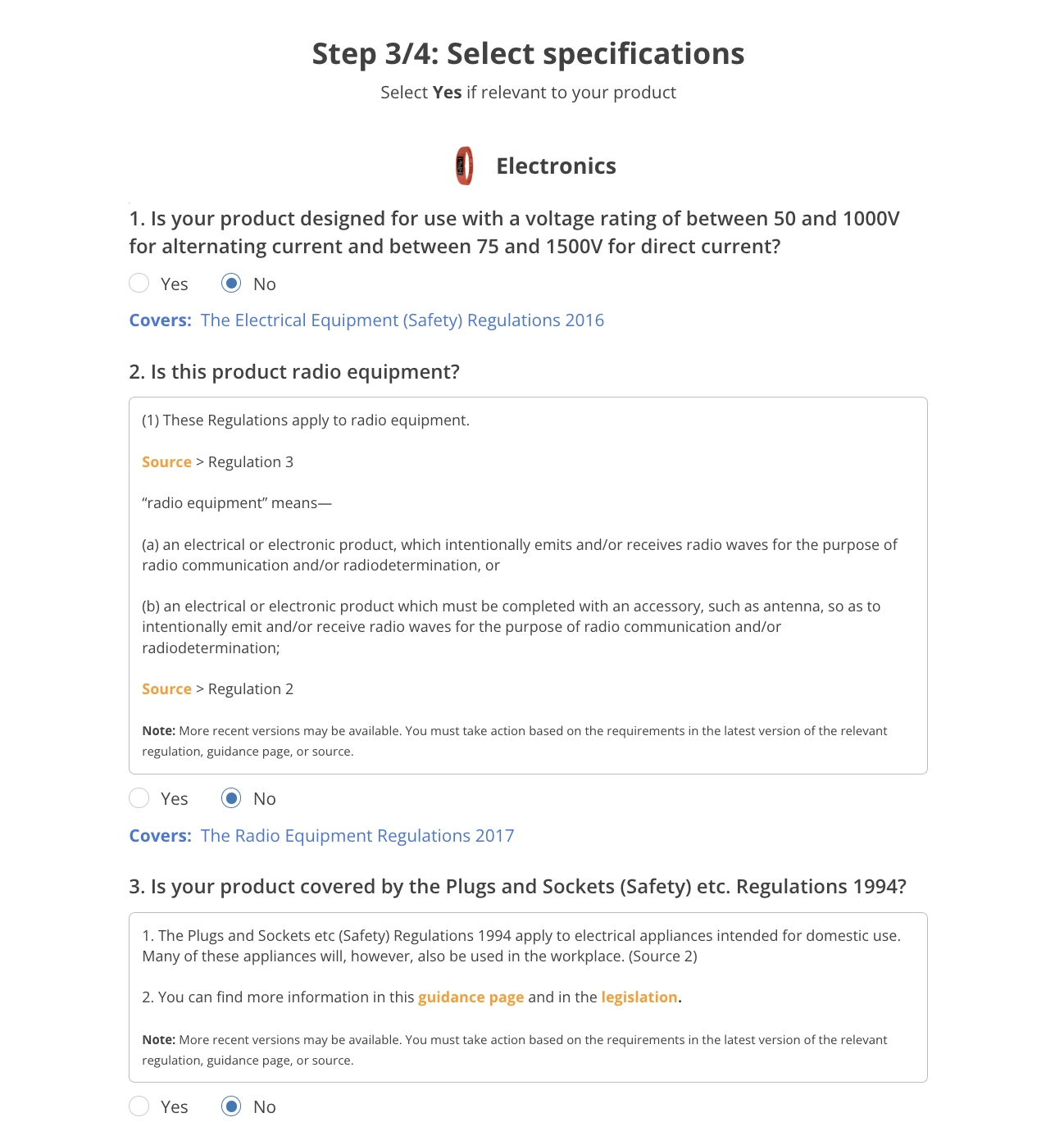 UKCA Specifications