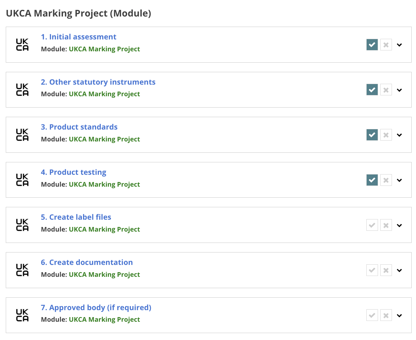 UKCA Marking Project Module UKCA Marking Project Module